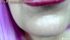 A Depraved Purple-Haired Mature Bitch Masturbates Her Big Tits Wildly!