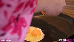 curvy czech brunette quickie assfucking gaping pussy in kitchen lingerie