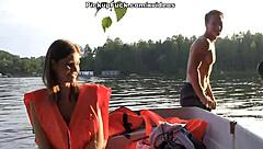 Three guys boat pickup girl for cash creampie group sex scene 2