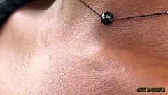 Sexy ebony holiday amateur bends over for bush pounding