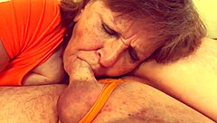 granny velma dinkley deepthroats cock swallows cum in slutty cosplay blowjob pov