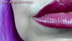 A Depraved Purple-Haired Mature Bitch Masturbates Her Big Tits Wildly!