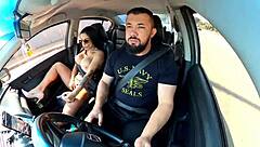 hey driver, this panty-less passenger's pussy made you lose control!