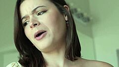 Brunette Lesbian's Intense Vibrator Addiction