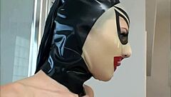 fucking latex mistress deep cowgirl on monster cock tits bounce