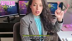 curvy latina brunette teases feet and dirty talks in lingerie solo