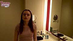Seth Creampies Petite Reese Robbins with Doggy Blowjobs and Deep Thrusts