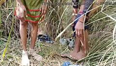 Desi teen forest boob press turns to rough fuck