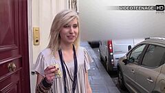 vicky's first porn casting features blonde teen toy play