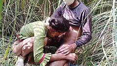 Desi teen forest boob press turns to rough fuck