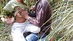 Desi teen forest boob press turns to rough fuck