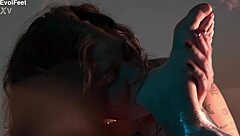 She Licks Soles Moans Submissive Feet Worship