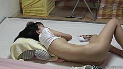 petite japanese girl, wanna see me dildo fuck my nipples-hard tits to orgasm?
