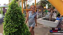 asian teen girlfriend pool fun turns into steamy shower sex