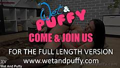 Wetandpuffy Fingers Gaping Puffy Pussy to Explosive Orgasm!
