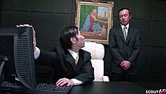 japanese secretary mmf double creampie 3some with skinny bosses uncensored