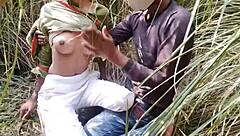 Desi teen forest boob press turns to rough fuck