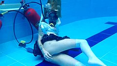 Ashlee Rose's Underwater School Skirt Ass Tease