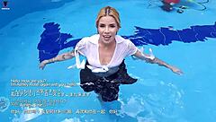 Ashlee Rose's Underwater School Skirt Ass Tease