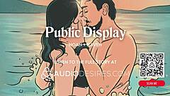 Public beach couple teases with waves crashing during erotic fingering