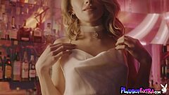 hey watch this blonde teen strip naked on bar