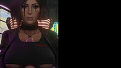 Lara croft's massive tits squeeze cock in epic titty fuck rescue