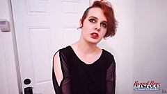 curvy redhead marla's sloppy deepthroat cum gulp