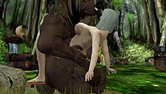 granny seduces massive minotaur beast wildly