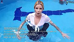 Ashlee Rose's Underwater School Skirt Ass Tease