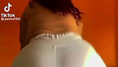 gostosa's juicy big ass shines through tight see-through leggings