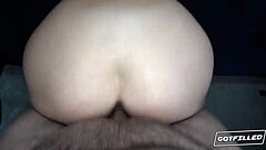 Aria Sloane's Shaved Pussy Creampied After Doggystyle Deepthroat