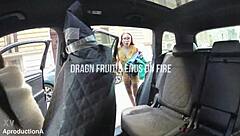 double squirting fun in the car with wet pussy play