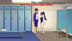 my hentai girlfriend's hot shower sex in college bathroom turns me on