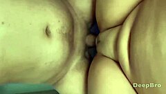 i SLAM my HARD COCK condom deep in her TIGHT shaved PUSSY