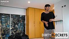 Young stud hammers milf's juicy pussy doggystyle while hubby shops quickie bathroom bang