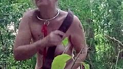 french maid slave chained bent over for public dildo humiliation