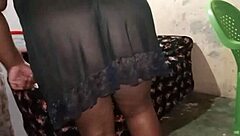 housewife exposes fat pussy through see-through gown