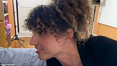 masked intruder catches curly milf masturbating bends her over for creampie