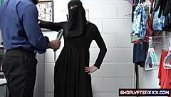 delilah, why hide underwear under your hijab? now suck officer justin's cock or get caught!