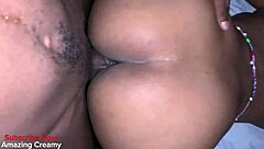 ebony babe pounded by big cock creaming pussy wildly