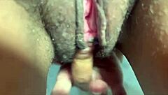 Naughty Wife Moans on Black Cock Dripping Cum Covered