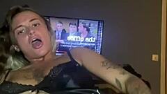 Slutty Goth Fingers Huge Tits After College