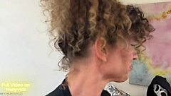 masked intruder catches curly milf masturbating bends her over for creampie