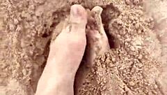 bare feet play in sand for sensory barefoot fetish fun