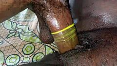 wild outdoor quickie slams big black cock into gaping ebony ass!