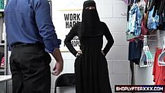 delilah, why hide underwear under your hijab? now suck officer justin's cock or get caught!