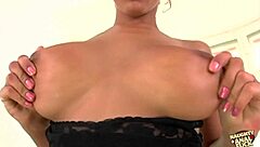 Big tits brunette jerks dildo before anal pounding