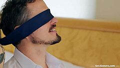 blindfolded wife cheats on husband with double penetration