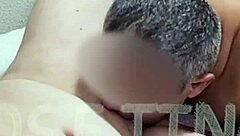 brazilian husband licks wet shaved wife pussy