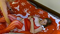 Granny Carmen Claus Fingers and Vibrates to Holiday Orgasms